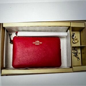 Coach Boxes Wristlet crossgrain leather zip wristlet